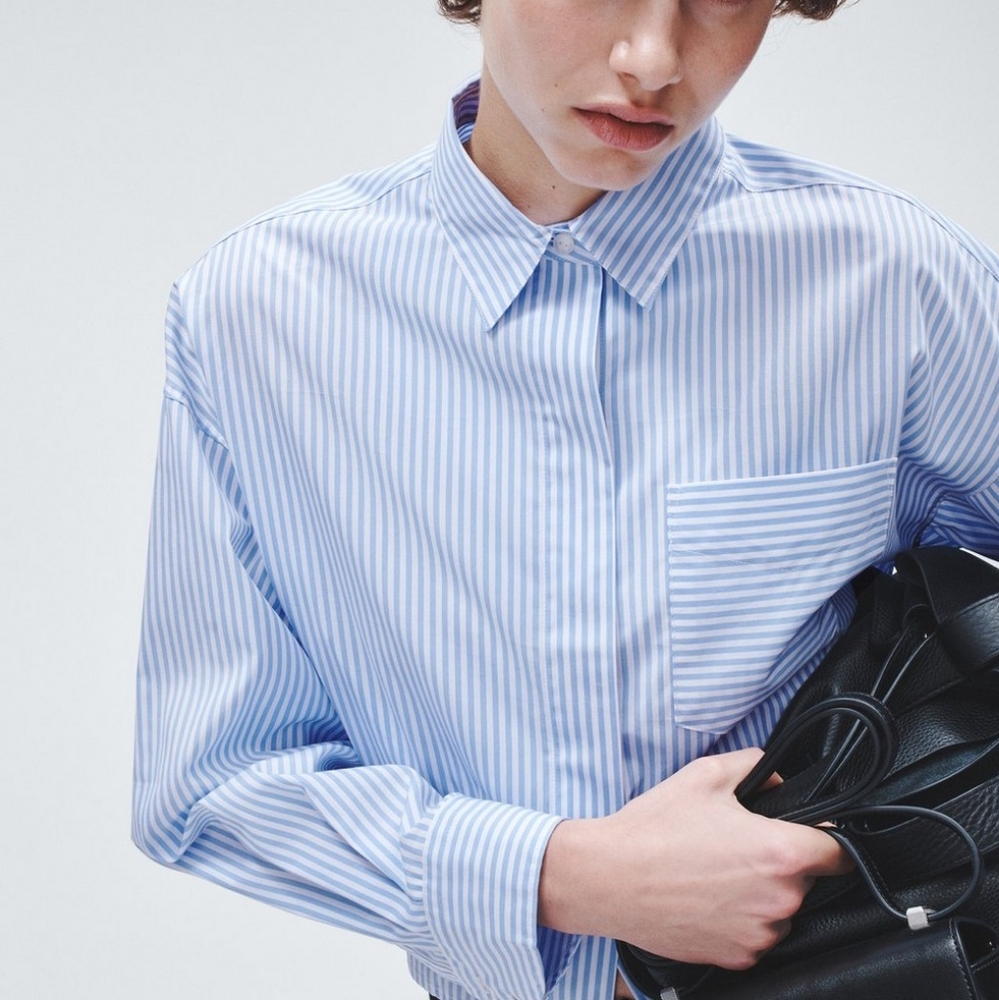 Rag and bone cotton poplin button up blouse